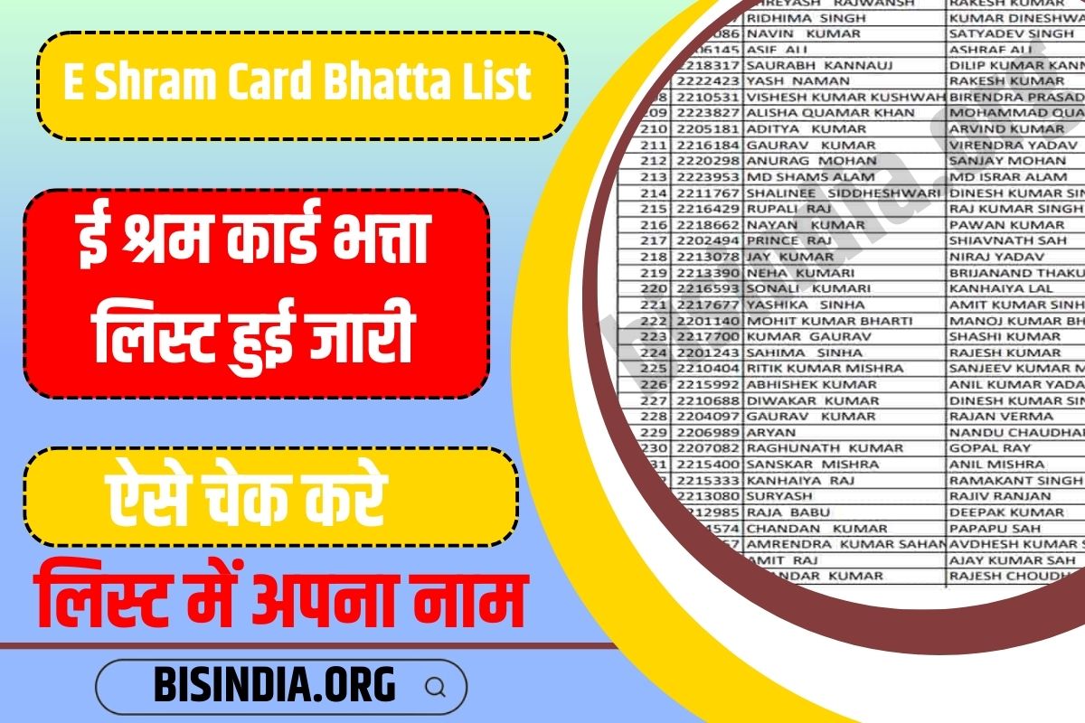 e-shram card bhatta status